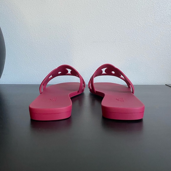 NIB Hermès Aloha Rubber Sandals Red Rose Baie size 36 - Picture 6 of 8